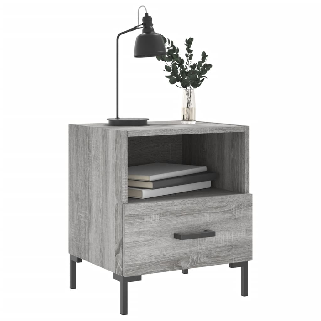 vidaXL Noptiere, 2 buc., gri sonoma, 40x35x47,5 cm, lemn compozit vidaXL Noptiere, 2 buc., gri sonoma, 40x35x47,5 cm, lemn compozit