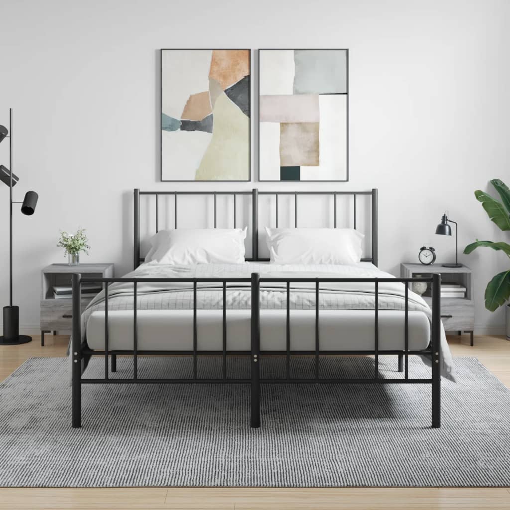 vidaXL Noptiere, 2 buc., gri sonoma, 40x35x47,5 cm, lemn compozit vidaXL Noptiere, 2 buc., gri sonoma, 40x35x47,5 cm, lemn compozit