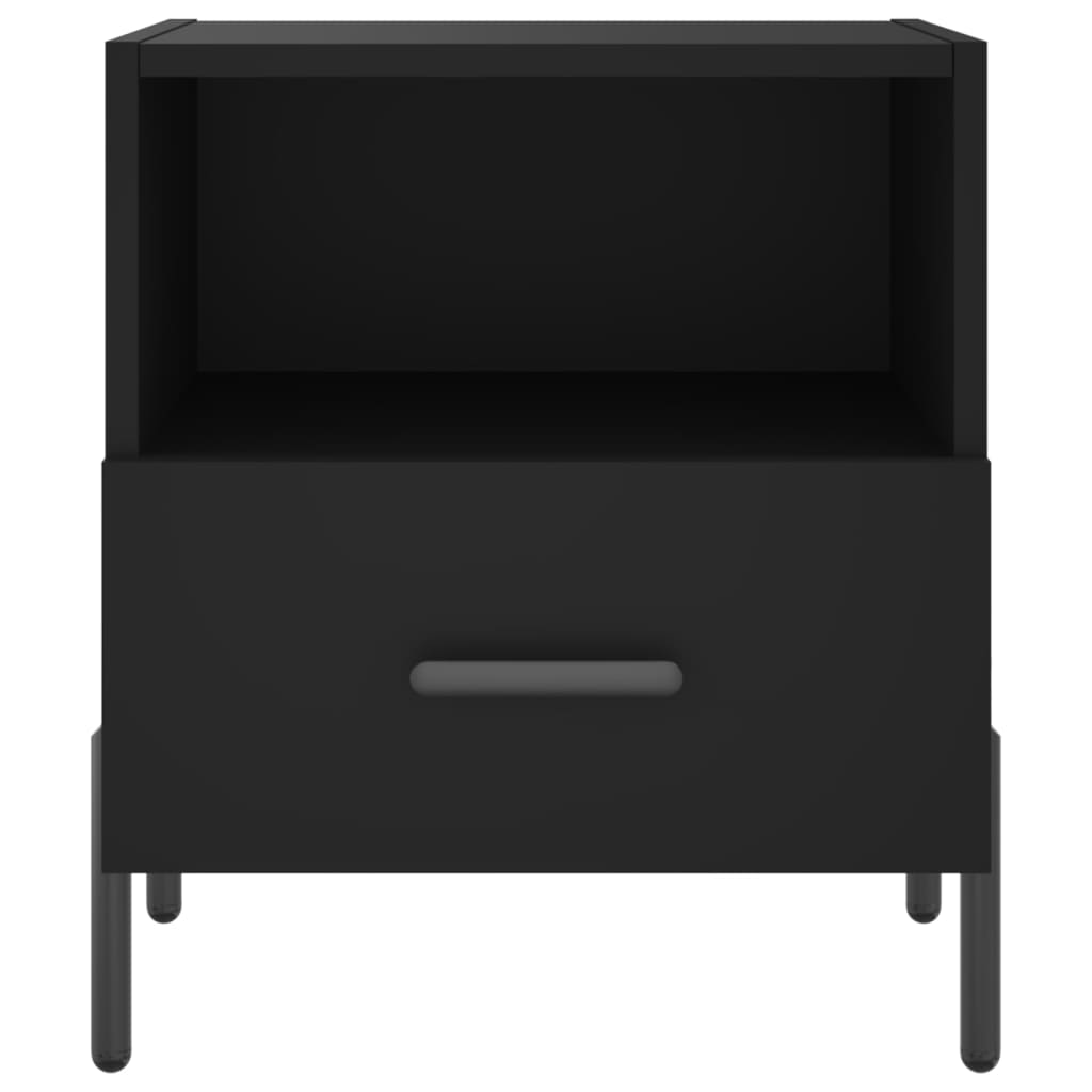 vidaXL Noptiere, 2 buc., negru, 40x35x47,5 cm, lemn compozit vidaXL Noptiere, 2 buc., negru, 40x35x47,5 cm, lemn compozit