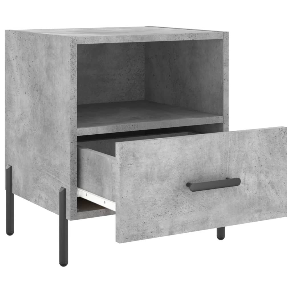 vidaXL Noptiere, 2 buc., gri beton, 40x35x47,5 cm, lemn compozit