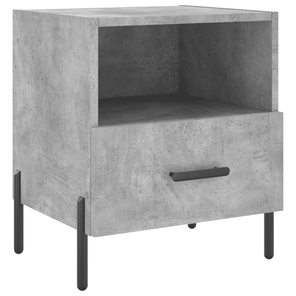 vidaXL Noptiere, 2 buc., gri beton, 40x35x47,5 cm, lemn compozit