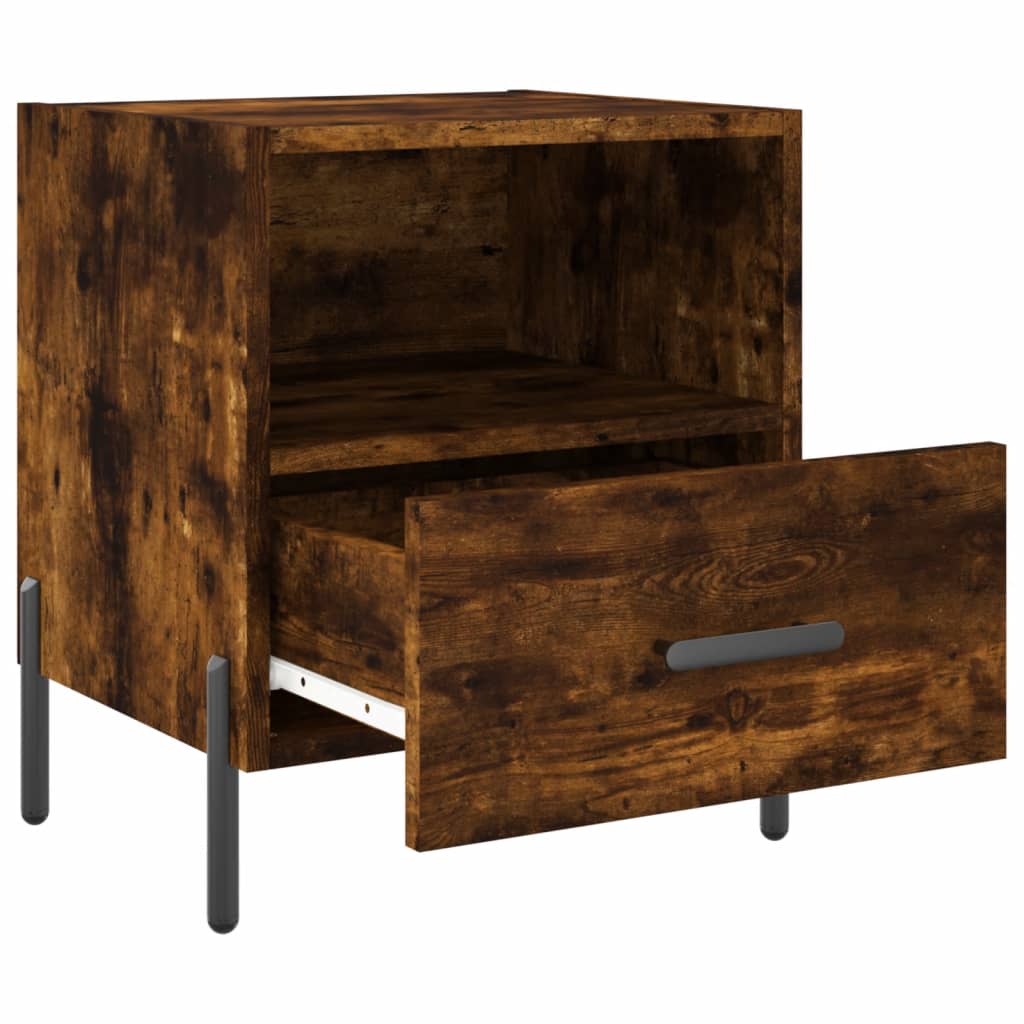 vidaXL Noptiere, 2 buc., stejar fumuriu, 40x35x47,5 cm, lemn compozit vidaXL Noptiere, 2 buc., stejar fumuriu, 40x35x47,5 cm, lemn compozit