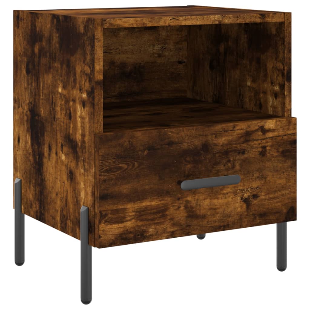 vidaXL Noptiere, 2 buc., stejar fumuriu, 40x35x47,5 cm, lemn compozit vidaXL Noptiere, 2 buc., stejar fumuriu, 40x35x47,5 cm, lemn compozit