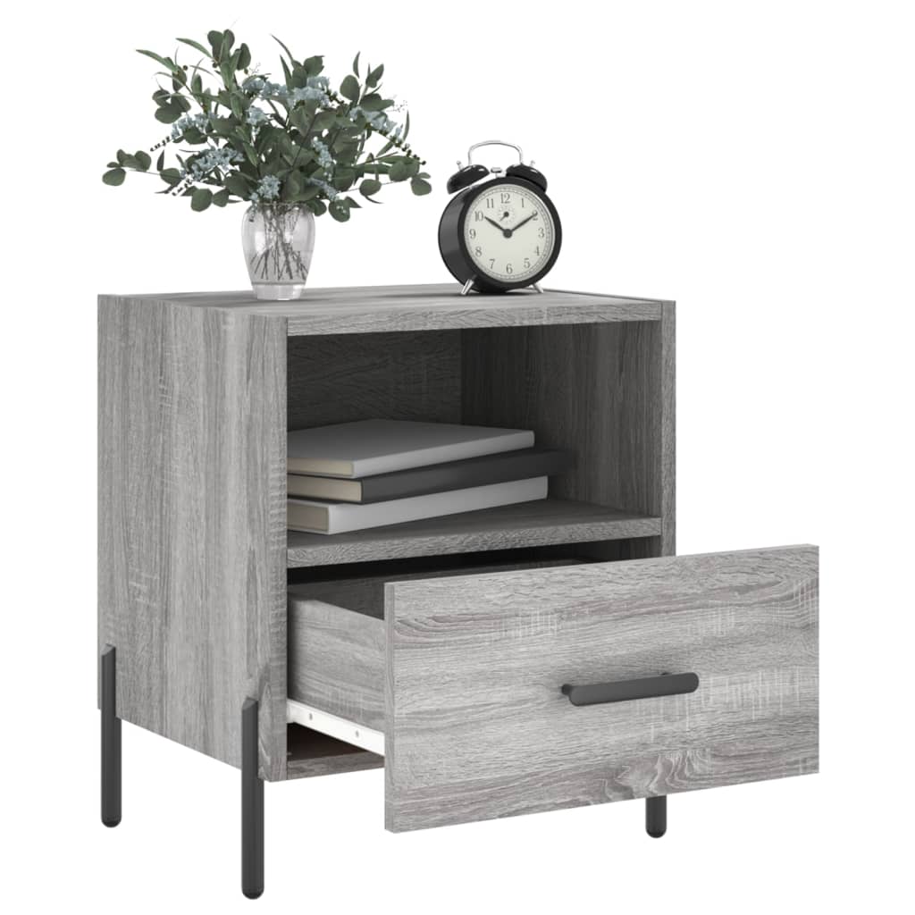 vidaXL Noptiere, 2 buc., gri sonoma, 40x35x47,5 cm, lemn compozit vidaXL Noptiere, 2 buc., gri sonoma, 40x35x47,5 cm, lemn compozit