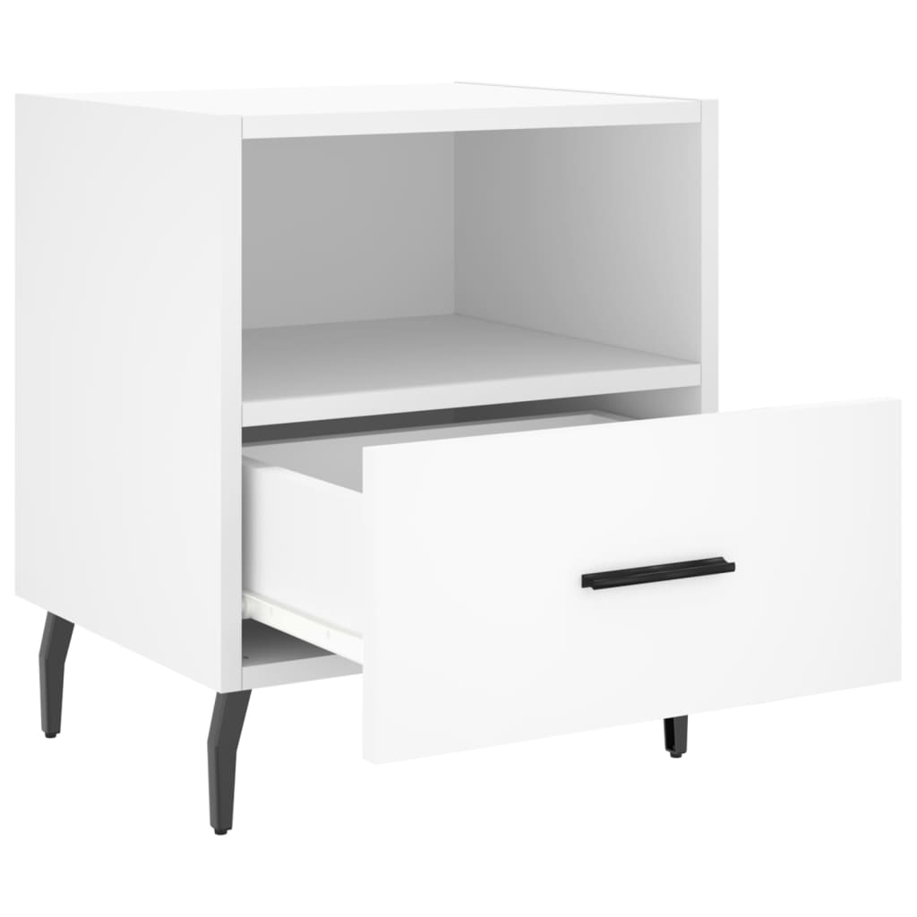vidaXL Noptiere, 2 buc., alb, 40x35x47,5 cm, lemn compozit
