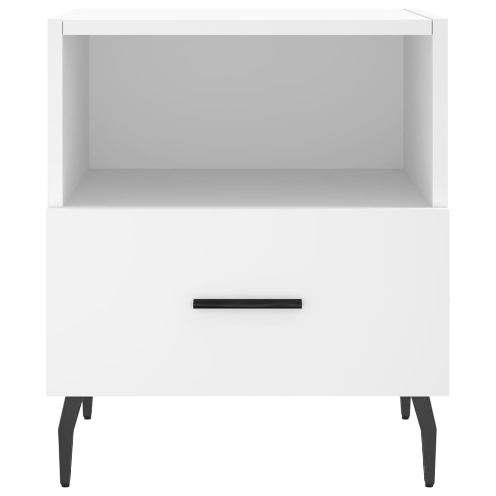 vidaXL Noptiere, 2 buc., alb, 40x35x47,5 cm, lemn compozit