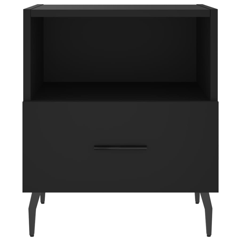 vidaXL Noptiere, 2 buc., negru, 40x35x47,5 cm, lemn compozit vidaXL Noptiere, 2 buc., negru, 40x35x47,5 cm, lemn compozit