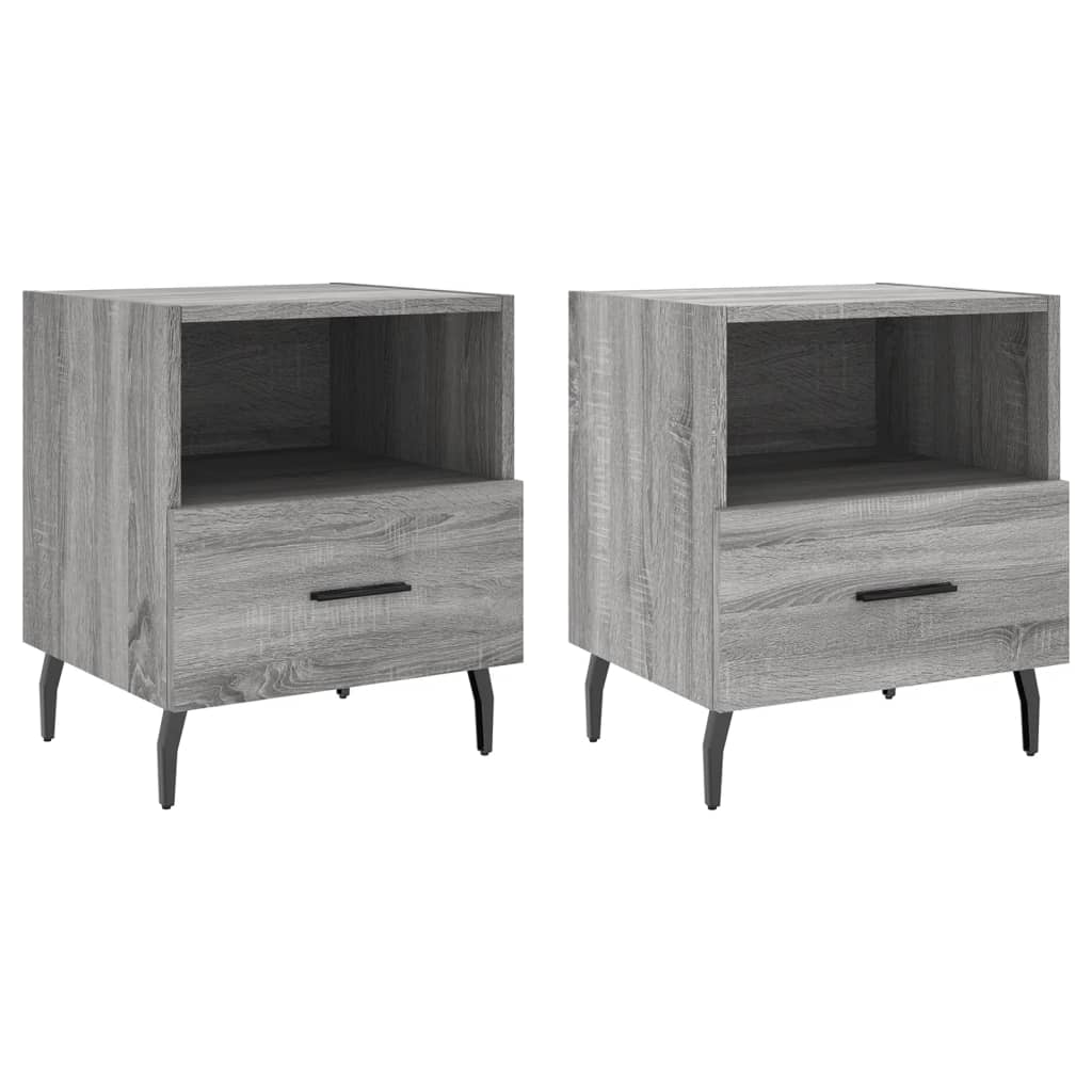 vidaXL Noptiere, 2 buc., gri sonoma, 40x35x47,5 cm, lemn compozit