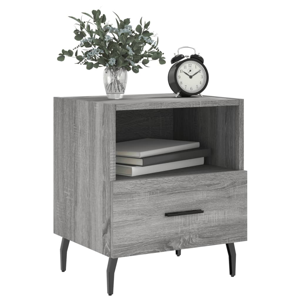 vidaXL Noptiere, 2 buc., gri sonoma, 40x35x47,5 cm, lemn compozit