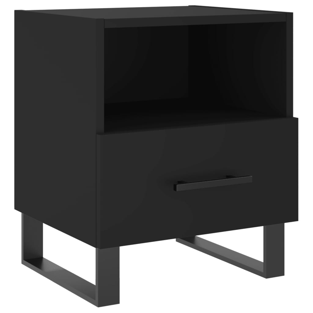 vidaXL Noptiere, 2 buc., negru, 40x35x47,5 cm, lemn compozit vidaXL Noptiere, 2 buc., negru, 40x35x47,5 cm, lemn compozit