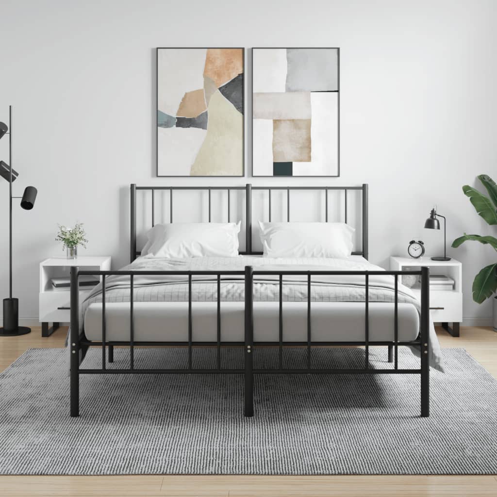 vidaXL Noptiere, 2 buc., alb extralucios, 40x35x47,5 cm, lemn compozit vidaXL Noptiere, 2 buc., alb extralucios, 40x35x47,5 cm, lemn compozit