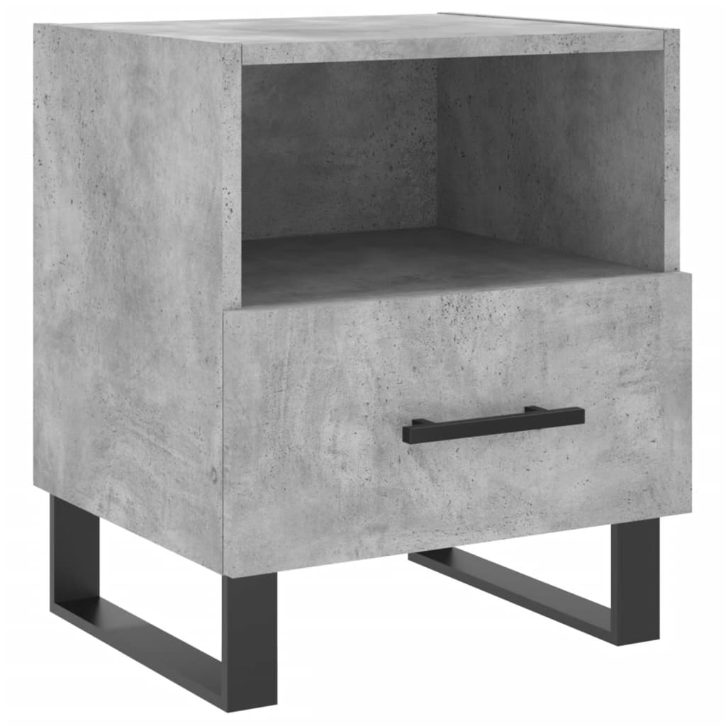 vidaXL Noptiere, 2 buc., gri beton, 40x35x47,5 cm, lemn compozit