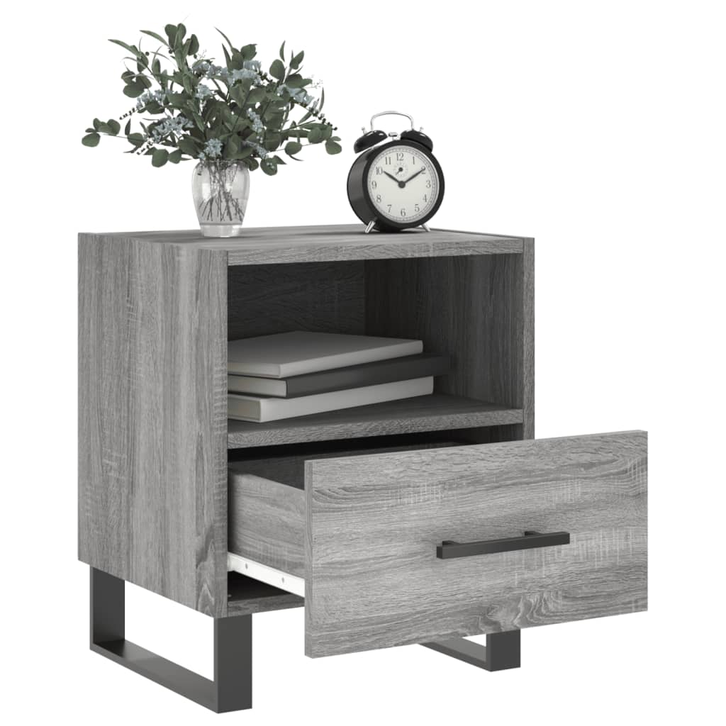 vidaXL Noptiere, 2 buc., gri sonoma, 40x35x47,5 cm, lemn compozit vidaXL Noptiere, 2 buc., gri sonoma, 40x35x47,5 cm, lemn compozit