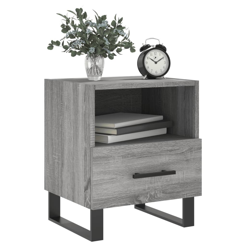 vidaXL Noptiere, 2 buc., gri sonoma, 40x35x47,5 cm, lemn compozit vidaXL Noptiere, 2 buc., gri sonoma, 40x35x47,5 cm, lemn compozit