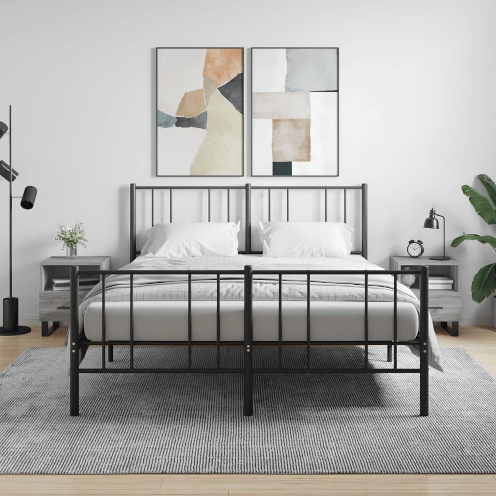 vidaXL Noptiere, 2 buc., gri sonoma, 40x35x47,5 cm, lemn compozit vidaXL Noptiere, 2 buc., gri sonoma, 40x35x47,5 cm, lemn compozit