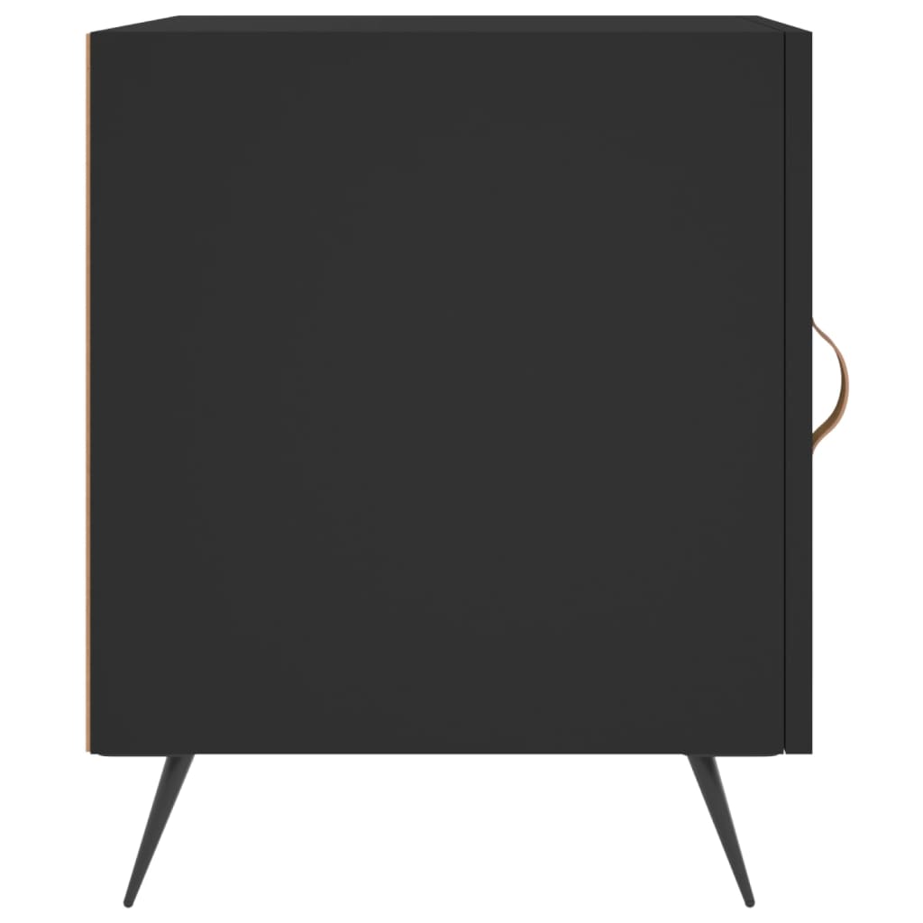 vidaXL Noptiere, 2 buc., negru, 40x40x50 cm, lemn compozit vidaXL Noptiere, 2 buc., negru, 40x40x50 cm, lemn compozit