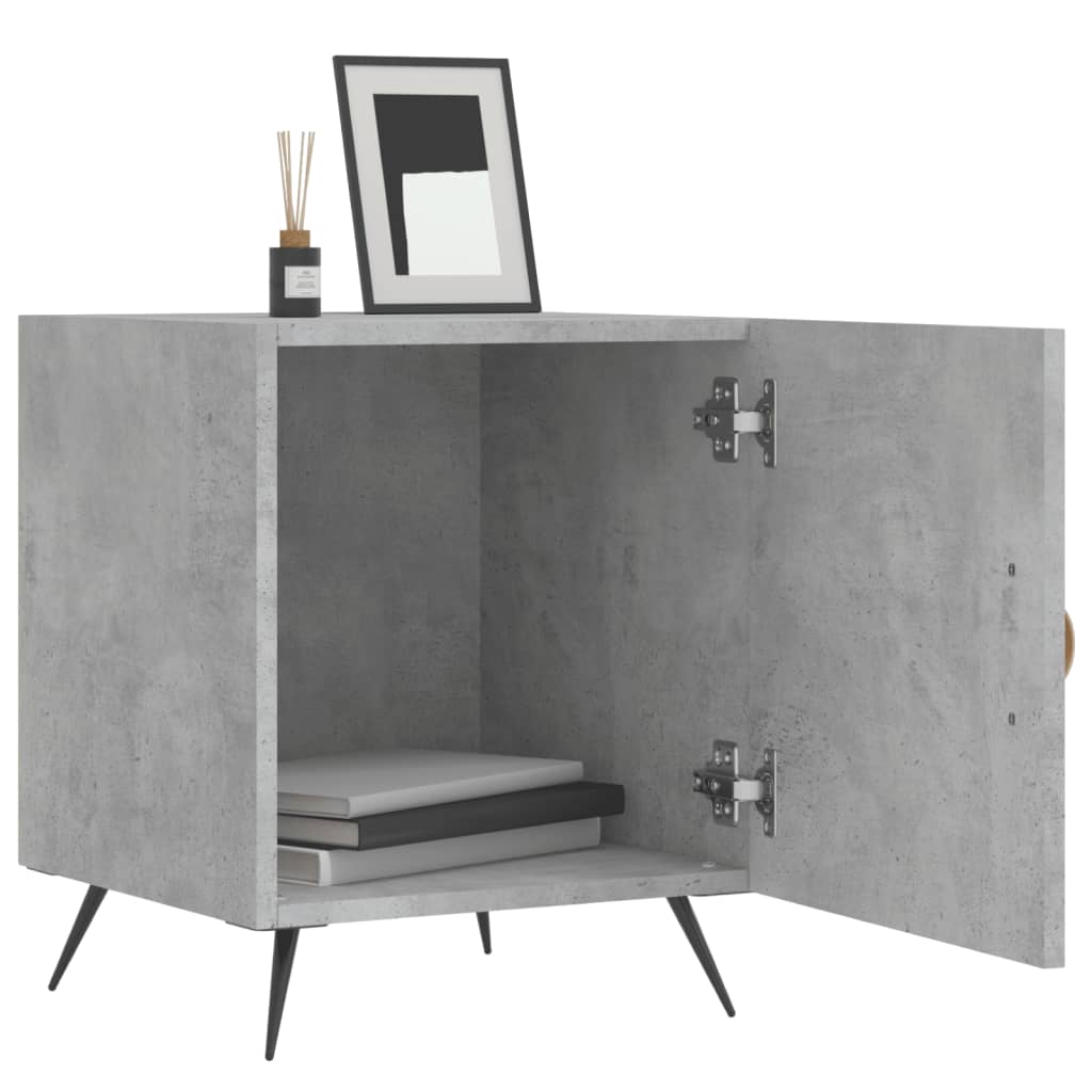 vidaXL Noptiere, 2 buc., gri beton, 40x40x50 cm, lemn compozit vidaXL Noptiere, 2 buc., gri beton, 40x40x50 cm, lemn compozit
