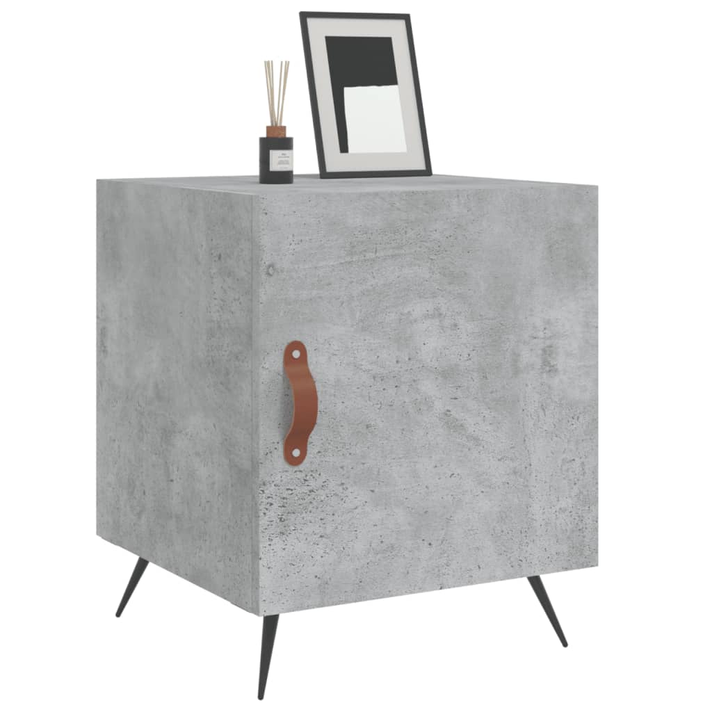 vidaXL Noptiere, 2 buc., gri beton, 40x40x50 cm, lemn compozit vidaXL Noptiere, 2 buc., gri beton, 40x40x50 cm, lemn compozit