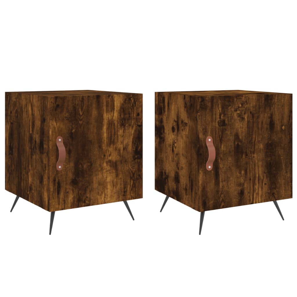 vidaXL Noptiere, 2 buc., stejar fumuriu, 40x40x50 cm, lemn compozit vidaXL Noptiere, 2 buc., stejar fumuriu, 40x40x50 cm, lemn compozit