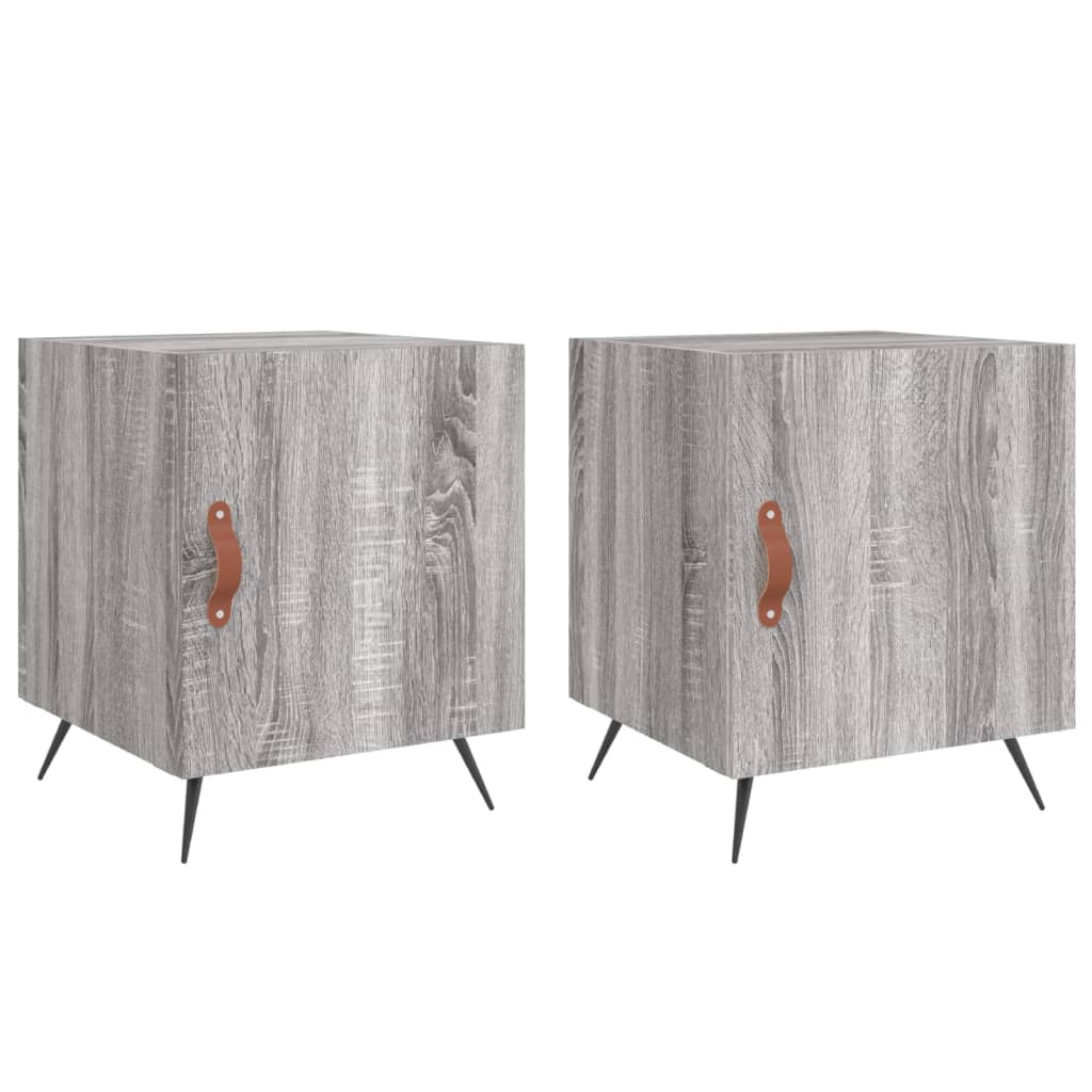 vidaXL Noptiere, 2 buc., gri sonoma, 40x40x50 cm, lemn compozit vidaXL Noptiere, 2 buc., gri sonoma, 40x40x50 cm, lemn compozit