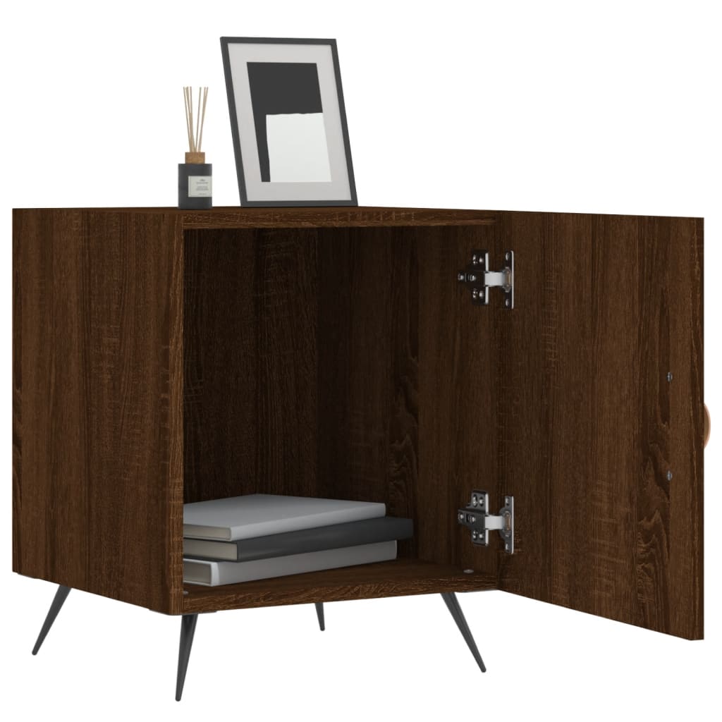 vidaXL Noptiere, 2 buc., stejar maro, 40x40x50 cm, lemn compozit vidaXL Noptiere, 2 buc., stejar maro, 40x40x50 cm, lemn compozit