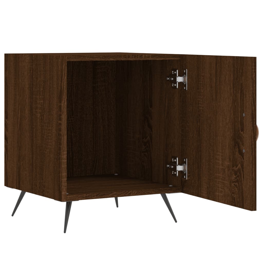 vidaXL Noptiere, 2 buc., stejar maro, 40x40x50 cm, lemn compozit vidaXL Noptiere, 2 buc., stejar maro, 40x40x50 cm, lemn compozit