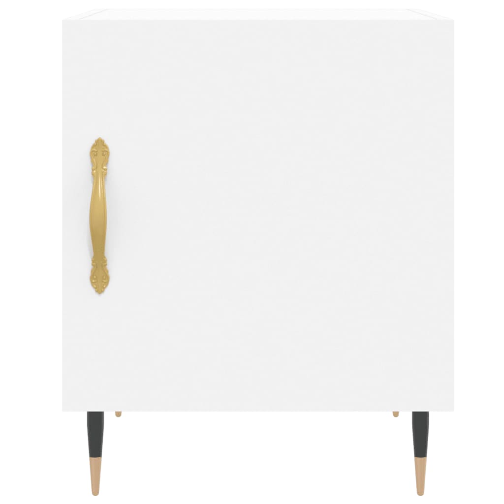 vidaXL Noptiere, 2 buc., alb, 40x40x50 cm, lemn compozit vidaXL Noptiere, 2 buc., alb, 40x40x50 cm, lemn compozit