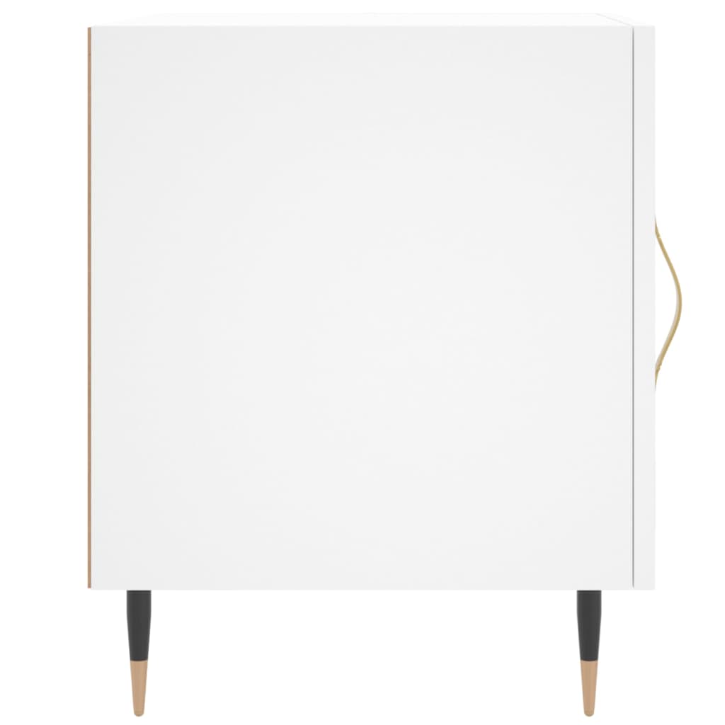 vidaXL Noptiere, 2 buc., alb, 40x40x50 cm, lemn compozit vidaXL Noptiere, 2 buc., alb, 40x40x50 cm, lemn compozit