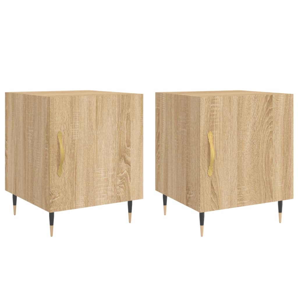 vidaXL Noptiere, 2 buc., stejar sonoma, 40x40x50 cm, lemn compozit vidaXL Noptiere, 2 buc., stejar sonoma, 40x40x50 cm, lemn compozit