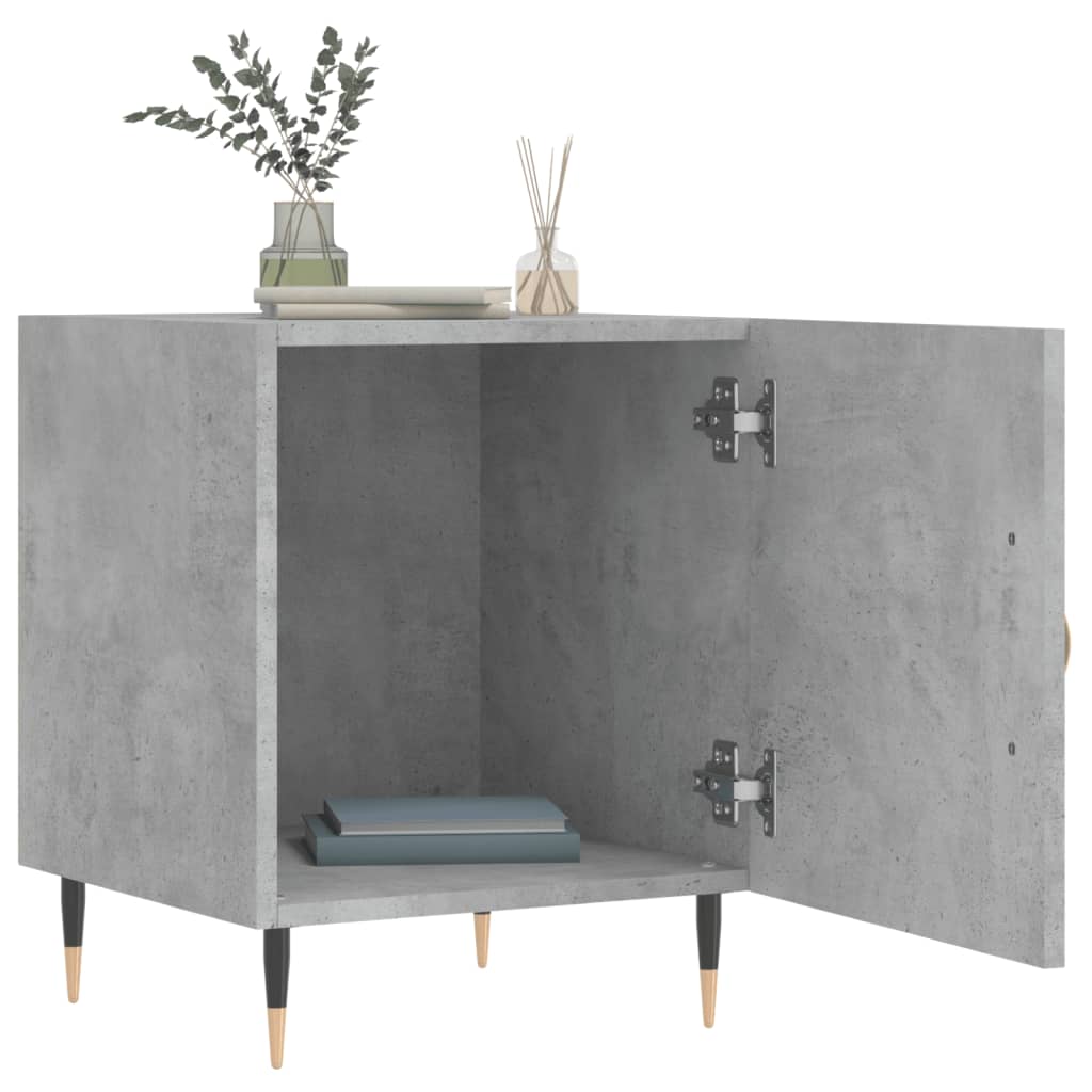 vidaXL Noptiere, 2 buc., gri beton, 40x40x50 cm, lemn compozit