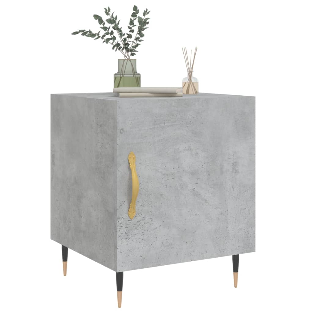 vidaXL Noptiere, 2 buc., gri beton, 40x40x50 cm, lemn compozit