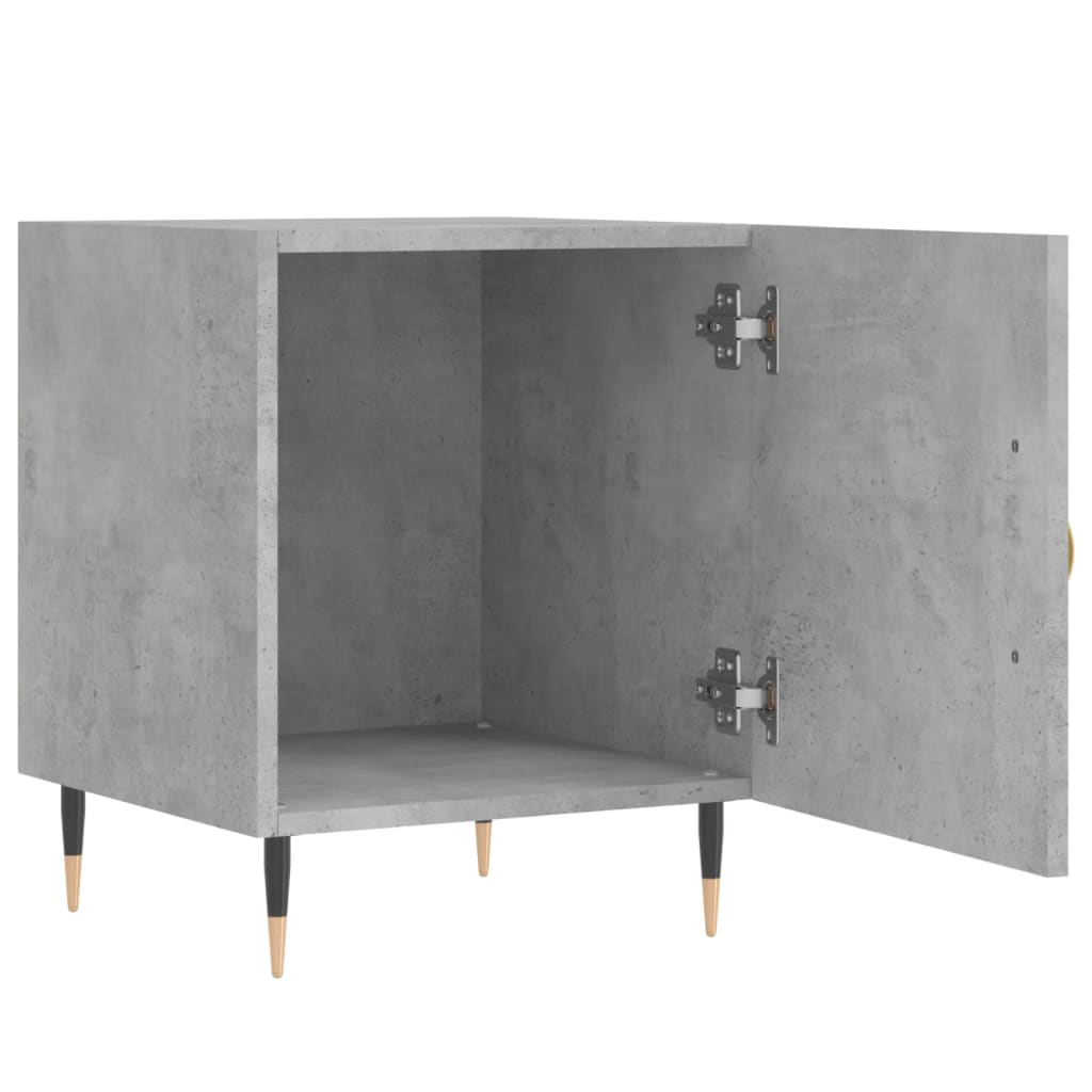 vidaXL Noptiere, 2 buc., gri beton, 40x40x50 cm, lemn compozit