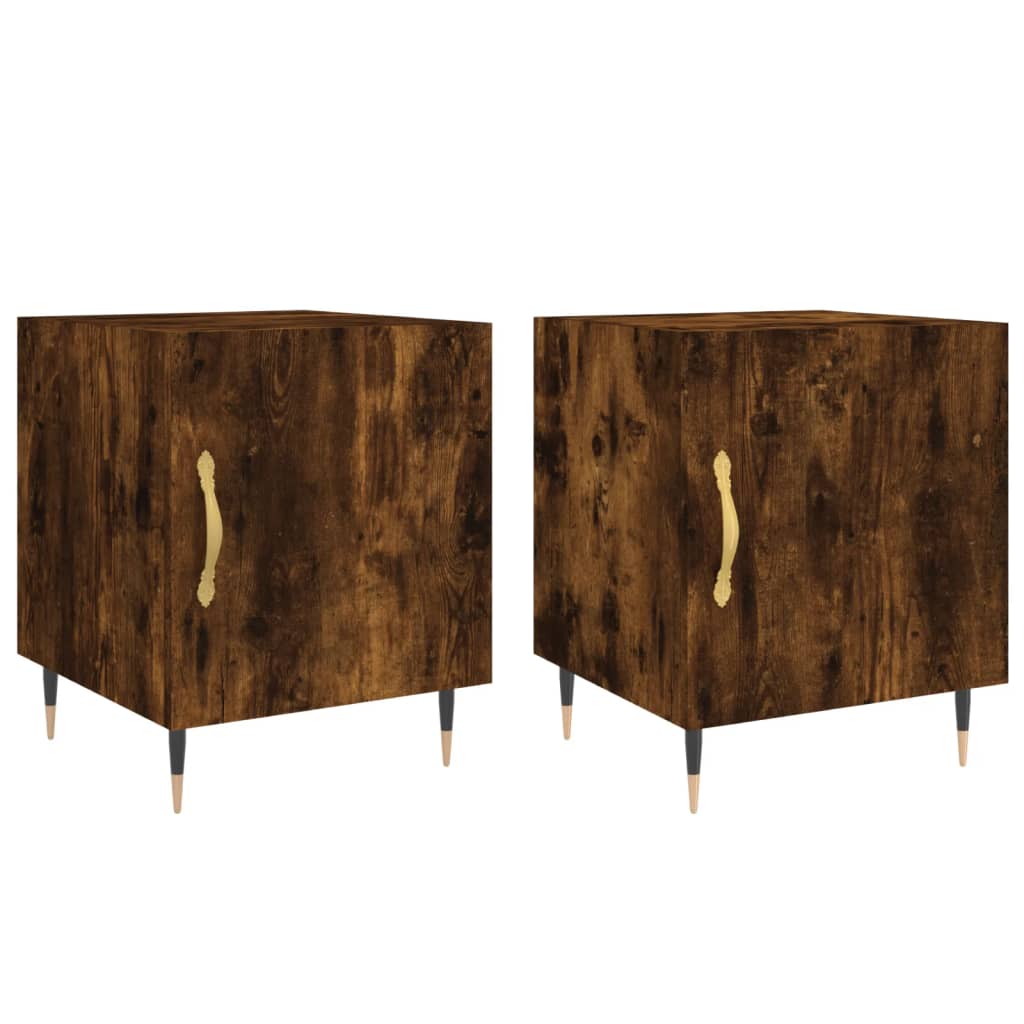 vidaXL Noptiere, 2 buc., stejar fumuriu, 40x40x50 cm, lemn compozit vidaXL Noptiere, 2 buc., stejar fumuriu, 40x40x50 cm, lemn compozit