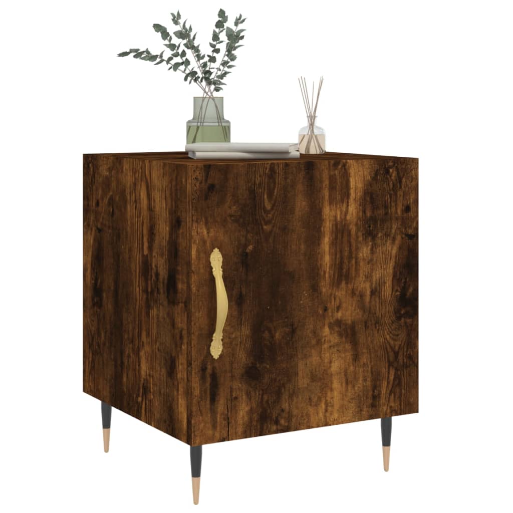 vidaXL Noptiere, 2 buc., stejar fumuriu, 40x40x50 cm, lemn compozit vidaXL Noptiere, 2 buc., stejar fumuriu, 40x40x50 cm, lemn compozit