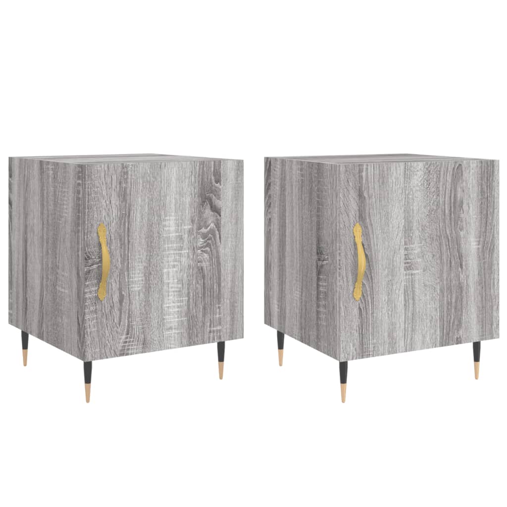 vidaXL Noptiere, 2 buc., gri sonoma, 40x40x50 cm, lemn compozit vidaXL Noptiere, 2 buc., gri sonoma, 40x40x50 cm, lemn compozit