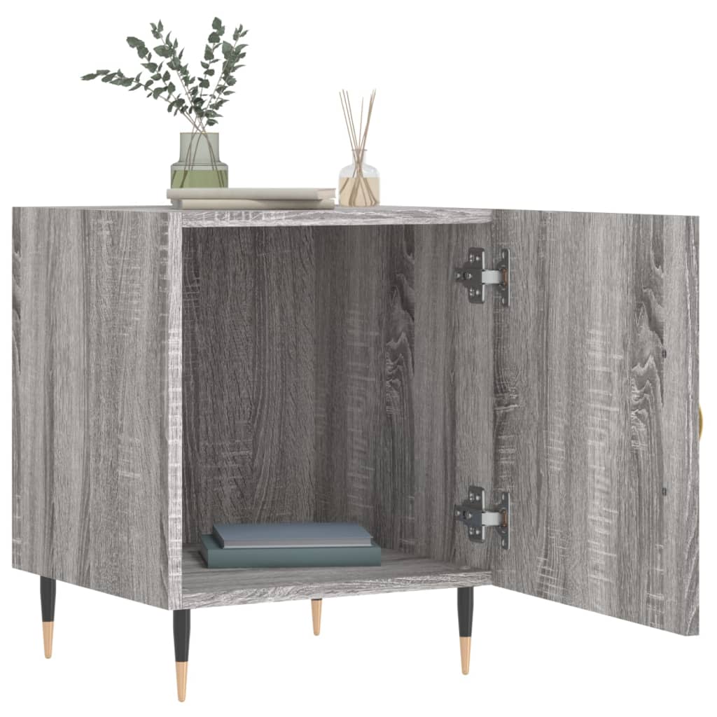 vidaXL Noptiere, 2 buc., gri sonoma, 40x40x50 cm, lemn compozit vidaXL Noptiere, 2 buc., gri sonoma, 40x40x50 cm, lemn compozit