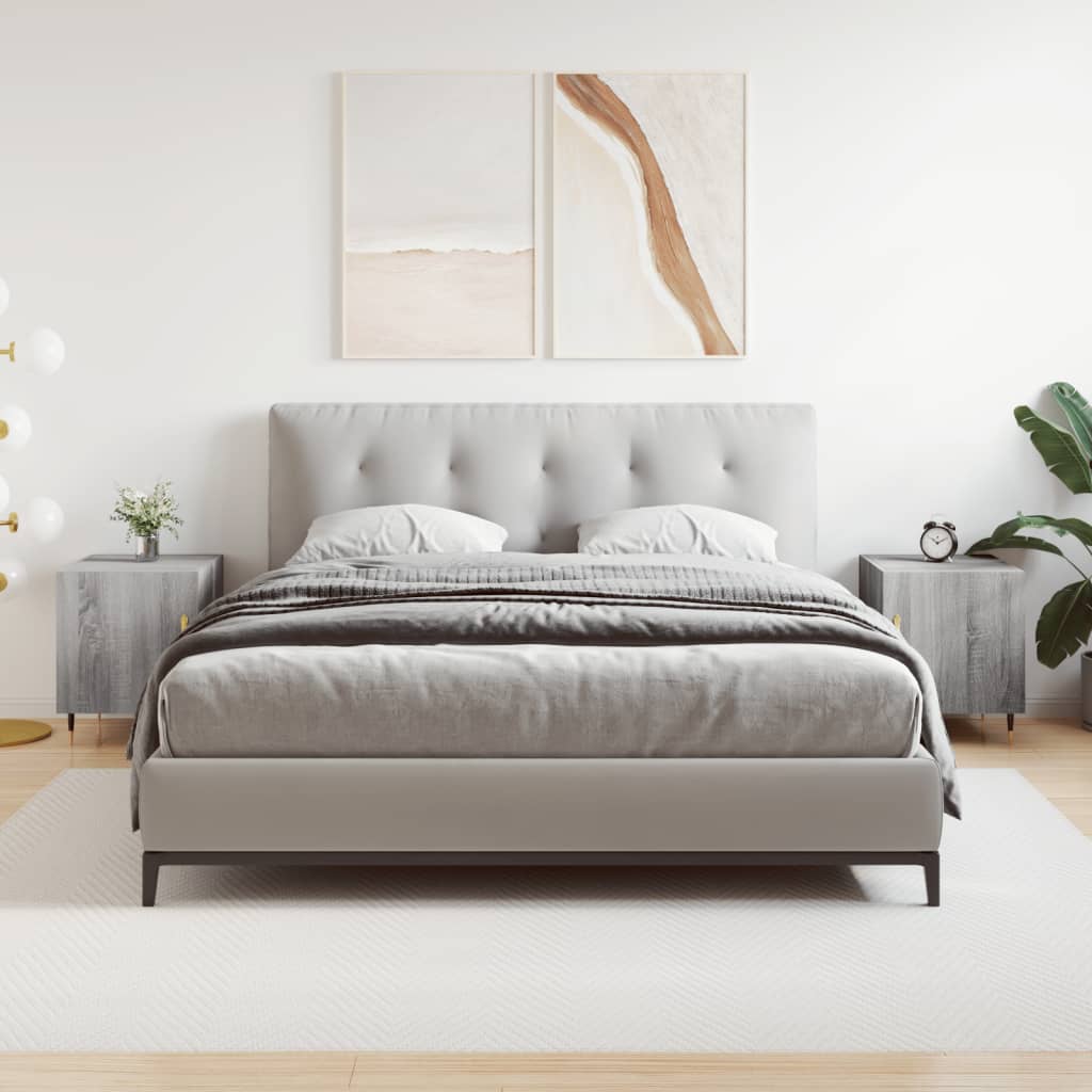vidaXL Noptiere, 2 buc., gri sonoma, 40x40x50 cm, lemn compozit vidaXL Noptiere, 2 buc., gri sonoma, 40x40x50 cm, lemn compozit