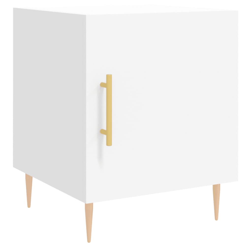 vidaXL Noptiere, 2 buc., alb, 40x40x50 cm, lemn compozit