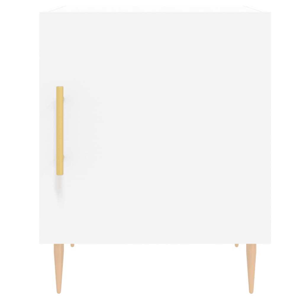 vidaXL Noptiere, 2 buc., alb, 40x40x50 cm, lemn compozit