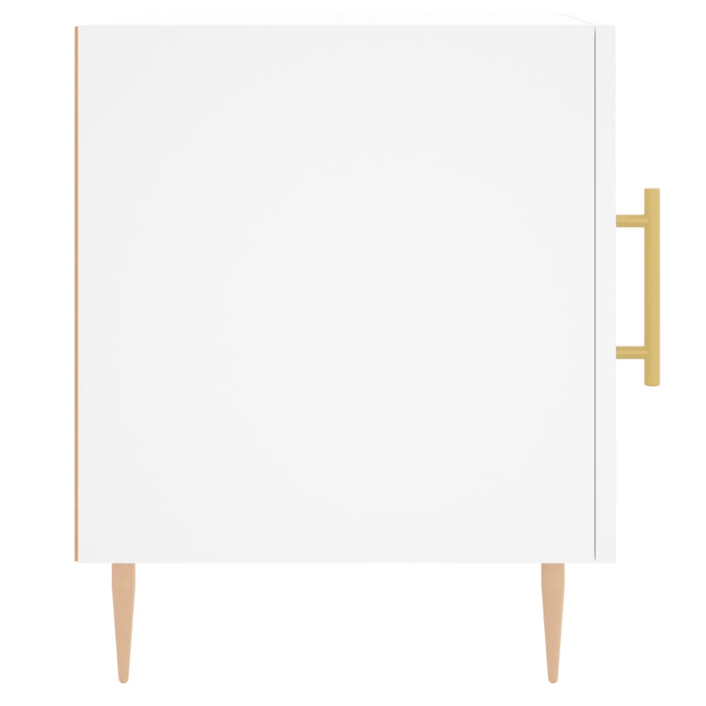 vidaXL Noptiere, 2 buc., alb, 40x40x50 cm, lemn compozit