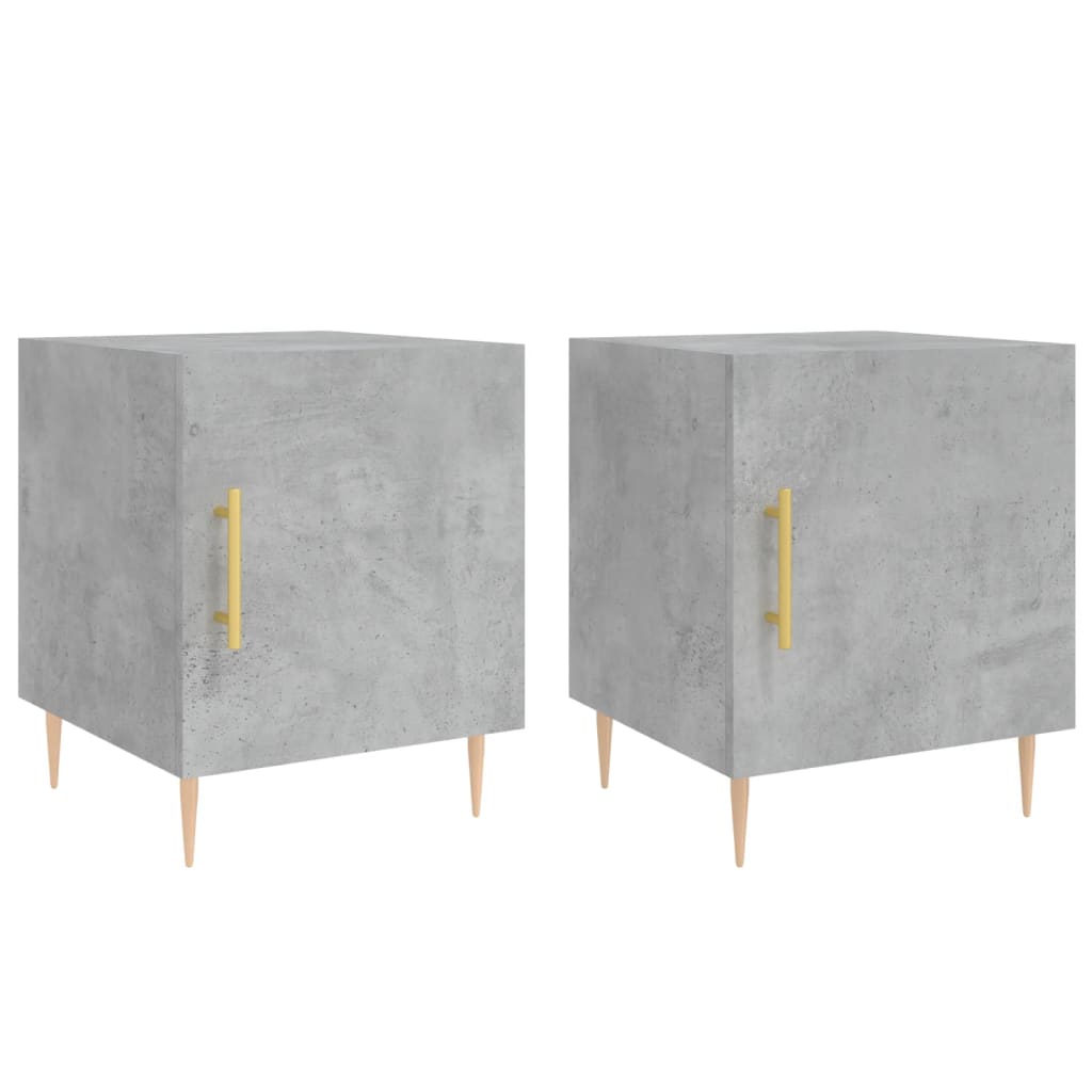 vidaXL Noptiere, 2 buc., gri beton, 40x40x50 cm, lemn compozit vidaXL Noptiere, 2 buc., gri beton, 40x40x50 cm, lemn compozit