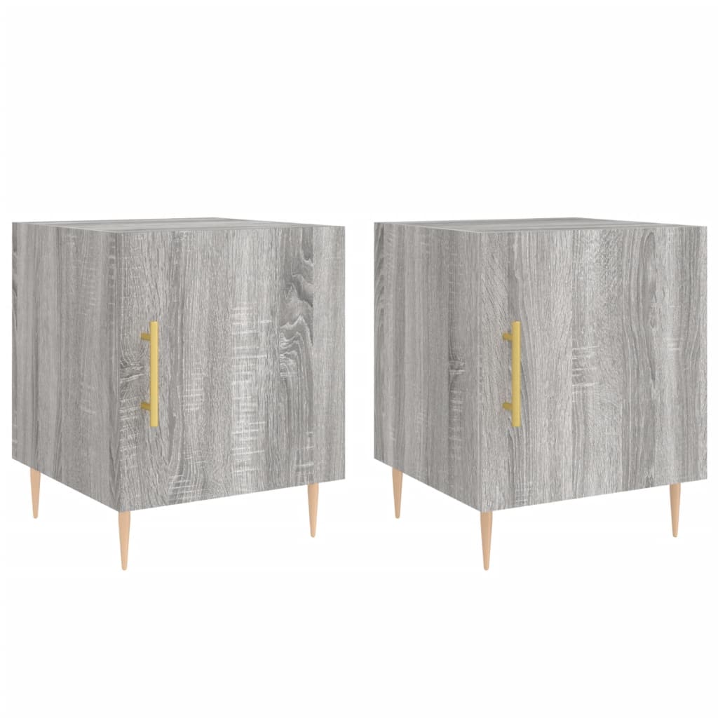 vidaXL Noptiere, 2 buc., gri sonoma, 40x40x50 cm, lemn compozit
