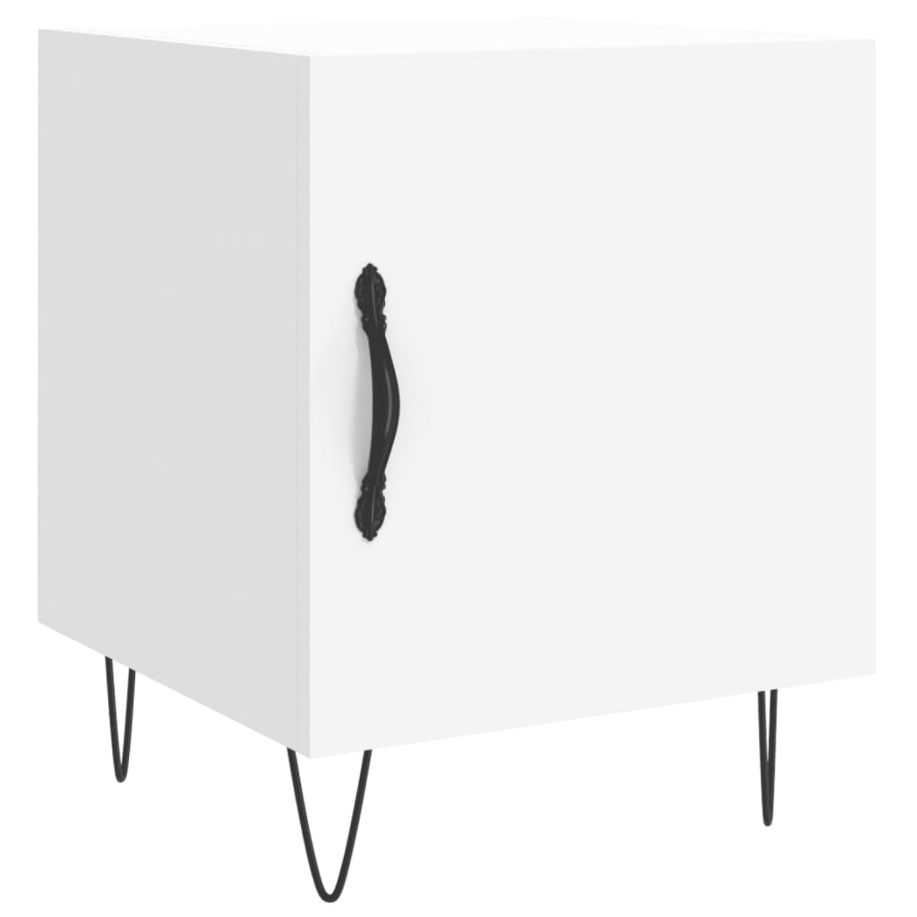 vidaXL Noptiere, 2 buc., alb, 40x40x50 cm, lemn compozit