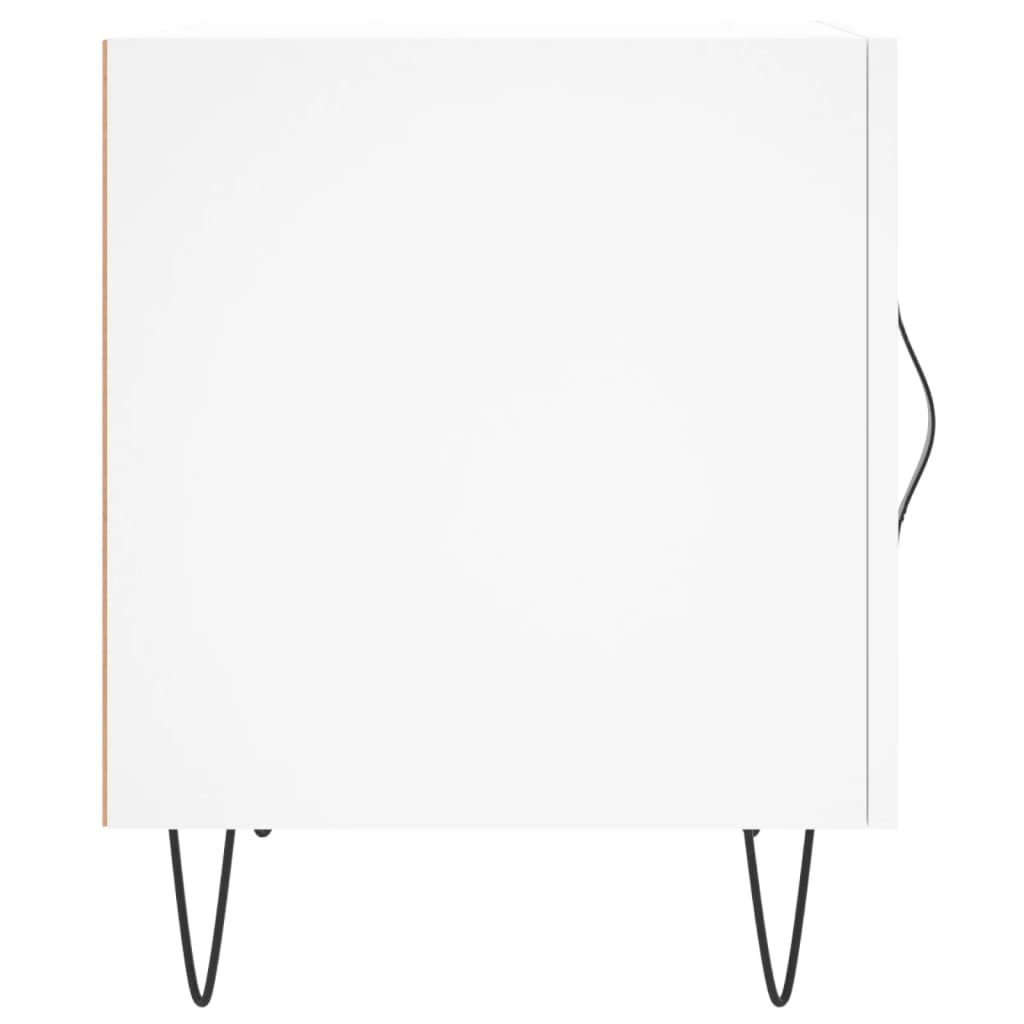 vidaXL Noptiere, 2 buc., alb, 40x40x50 cm, lemn compozit