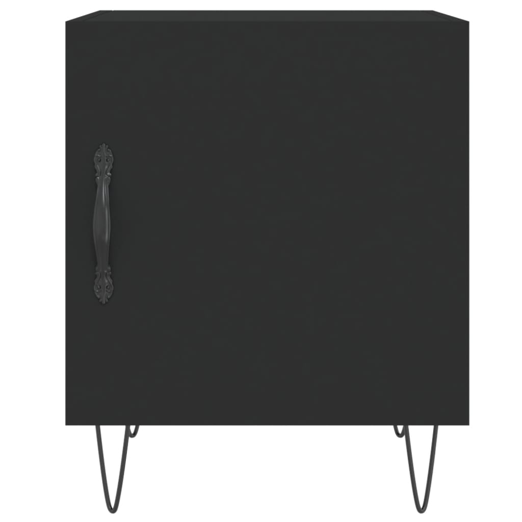 vidaXL Noptiere, 2 buc., negru, 40x40x50 cm, lemn compozit vidaXL Noptiere, 2 buc., negru, 40x40x50 cm, lemn compozit