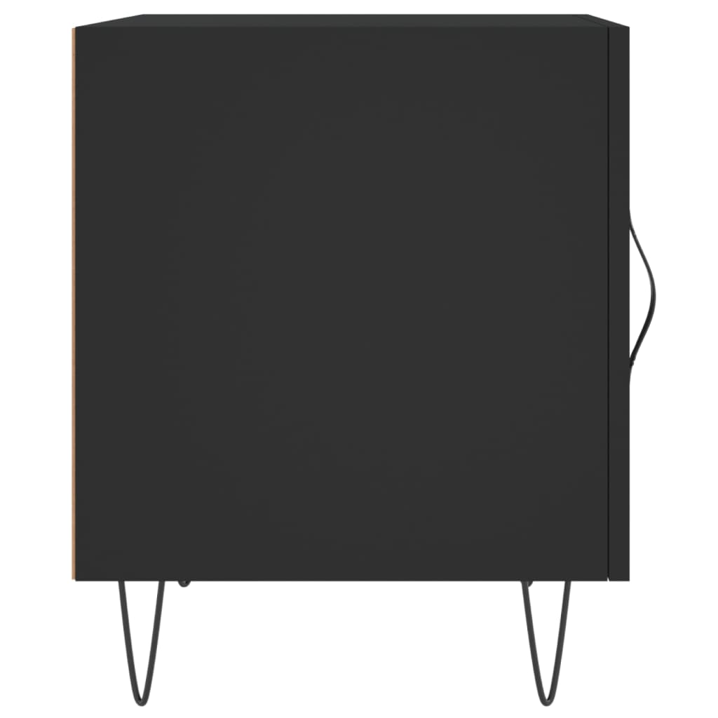 vidaXL Noptiere, 2 buc., negru, 40x40x50 cm, lemn compozit vidaXL Noptiere, 2 buc., negru, 40x40x50 cm, lemn compozit