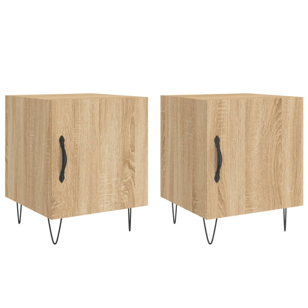 vidaXL Noptiere, 2 buc., stejar sonoma, 40x40x50 cm, lemn compozit vidaXL Noptiere, 2 buc., stejar sonoma, 40x40x50 cm, lemn compozit
