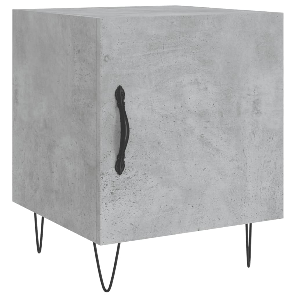vidaXL Noptiere, 2 buc., gri beton, 40x40x50 cm, lemn compozit vidaXL Noptiere, 2 buc., gri beton, 40x40x50 cm, lemn compozit