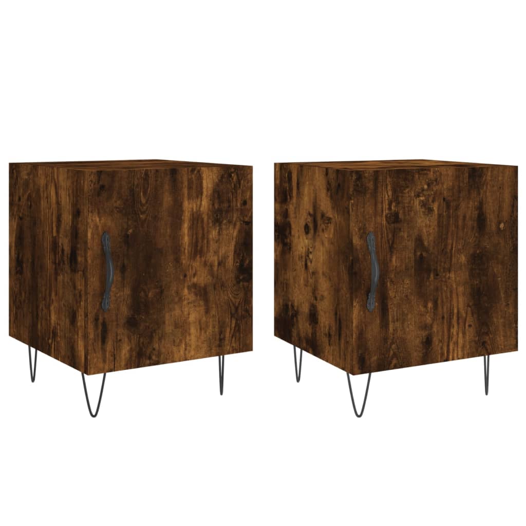 vidaXL Noptiere, 2 buc., stejar fumuriu, 40x40x50 cm, lemn compozit vidaXL Noptiere, 2 buc., stejar fumuriu, 40x40x50 cm, lemn compozit