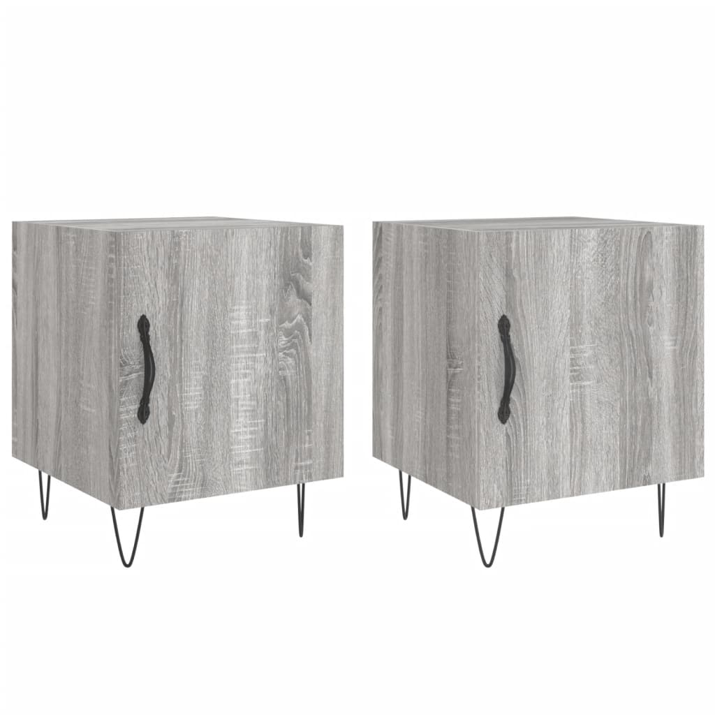 vidaXL Noptiere, 2 buc., gri sonoma, 40x40x50 cm, lemn compozit vidaXL Noptiere, 2 buc., gri sonoma, 40x40x50 cm, lemn compozit